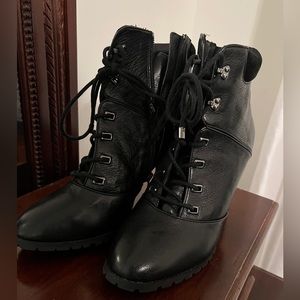 Antonio Melani Gorgg Black Leather Bootie